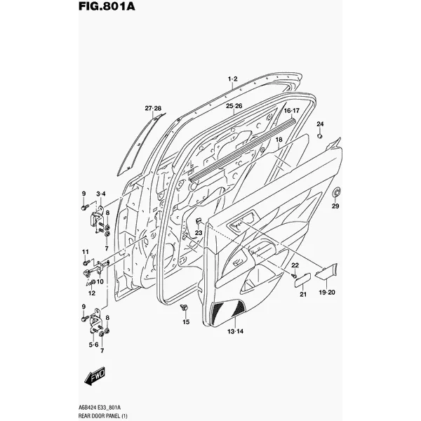 801A - ПАНЕЛЬ ЗАДНЕЙ ДВЕРИ (10MODEL,11MODEL)
