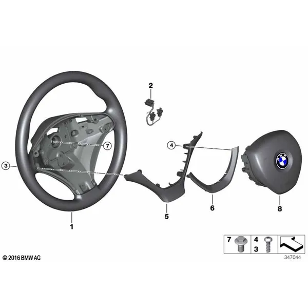 Спортивное рулевое колесо с НПБ кожа