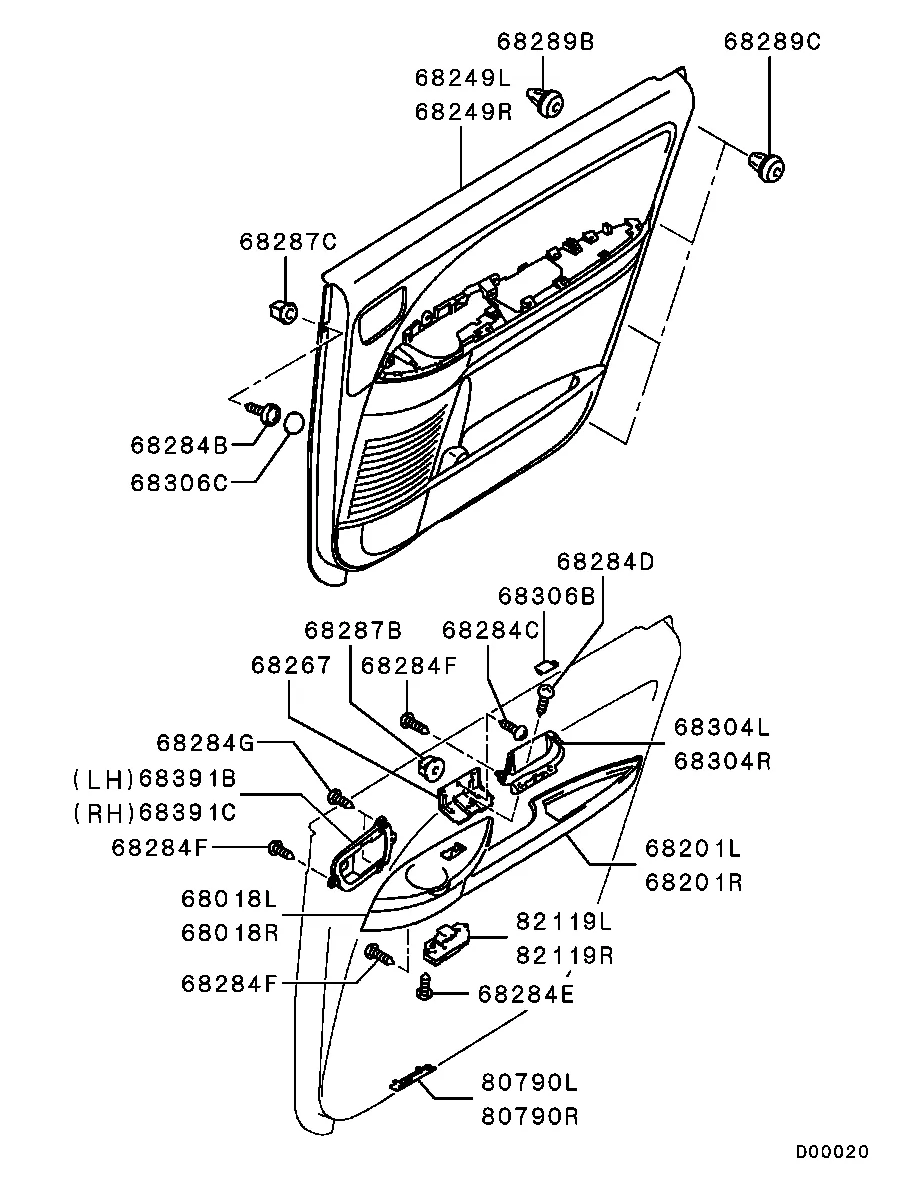 ДВЕРИ - ОТДЕЛКА ЗАДНЕЙ ДВЕРИ И РУЧКИ