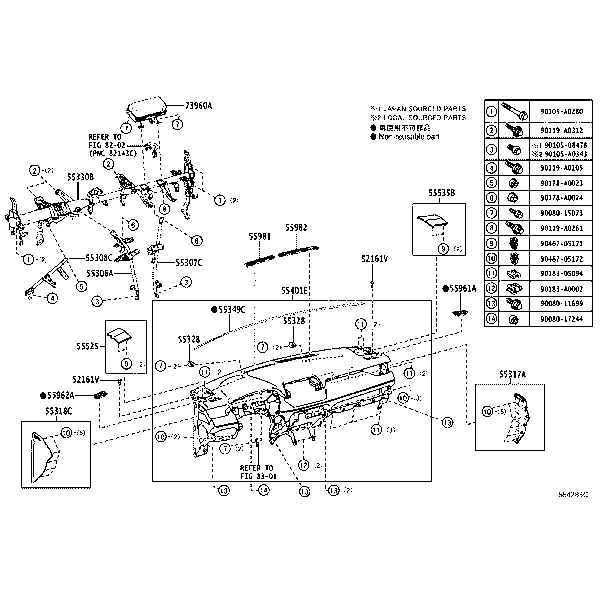 INSTRUMENT PANEL & GLOVE COMPARTMENT