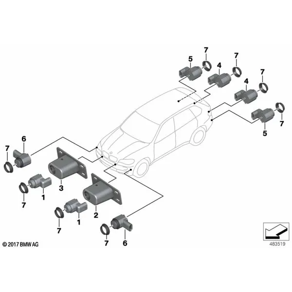 Сигнализация авар.сближен.при парк.(PDC)