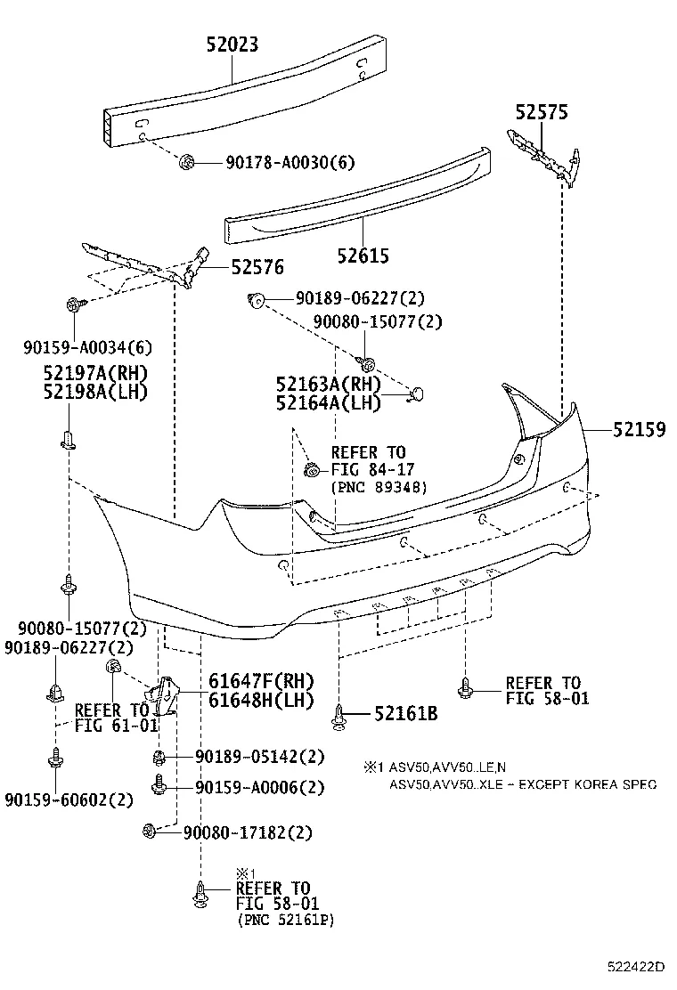 REAR BUMPER & BUMPER STAY