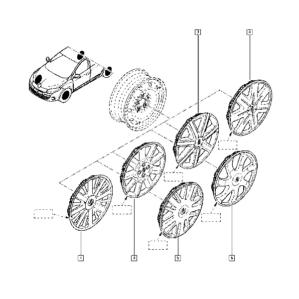 Алюминиевый колесный диск и декоративная колесная накладка (дополнительное оборудование)