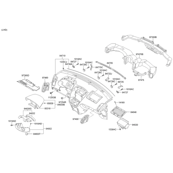 накладка панели приборов верхняя