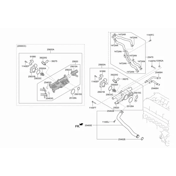 Шланг и трубопровод охлаждающей жидкости