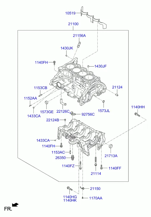 блок цилиндров в сборе