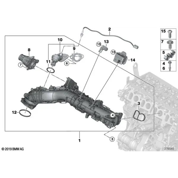 Впускной коллектор с рециркуляцией ОГ