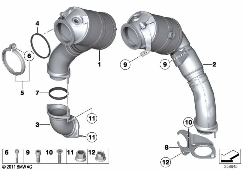 Выпускной коллектор с катализатором