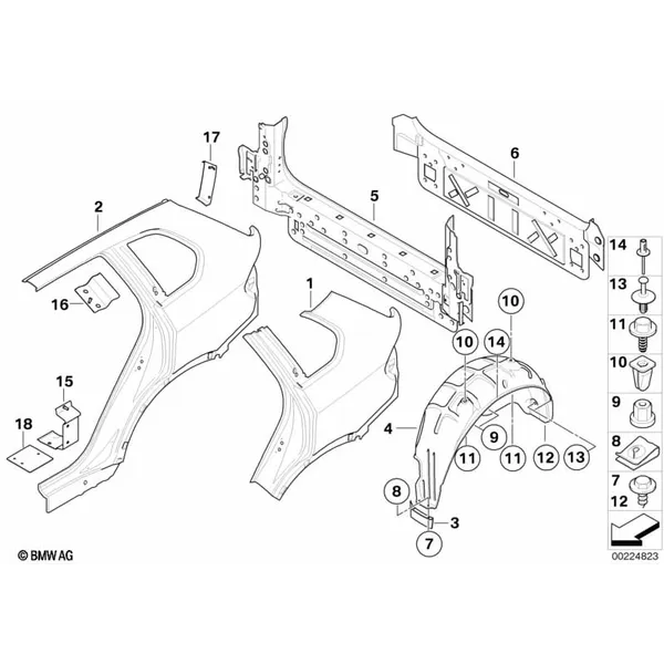 Крыло/облицовка задней части