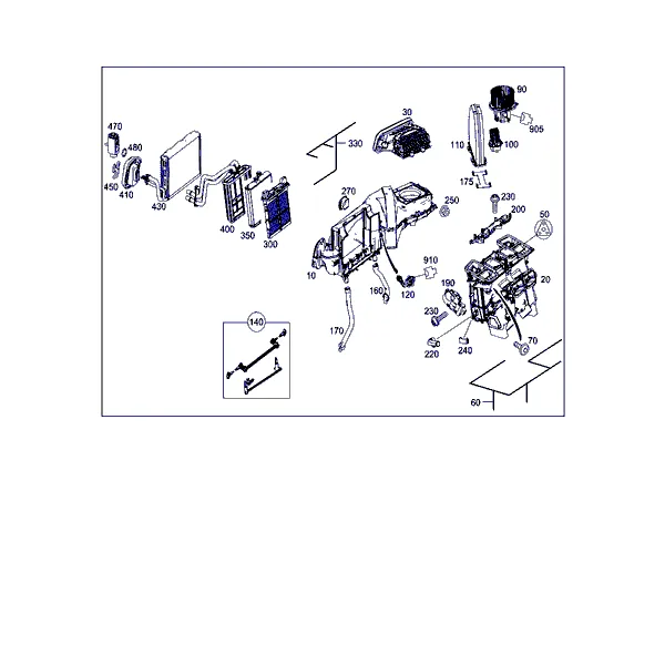 КОРОБ СИСТЕМЫ КОНДИЦИОНИР. И ОТОПЛ. С ВЕНТИЛЯТОРОМ И ЖГУТОМ ЭЛЕКТРОПРОВОДКИ