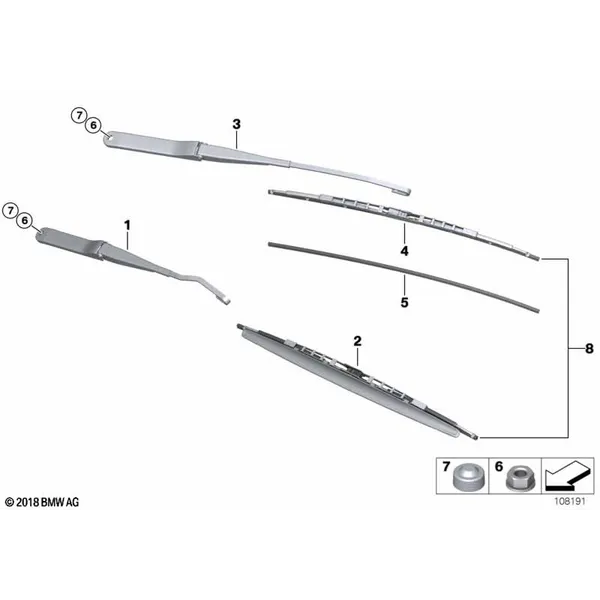 Рычаг стеклоочист./щетка стеклоочист.