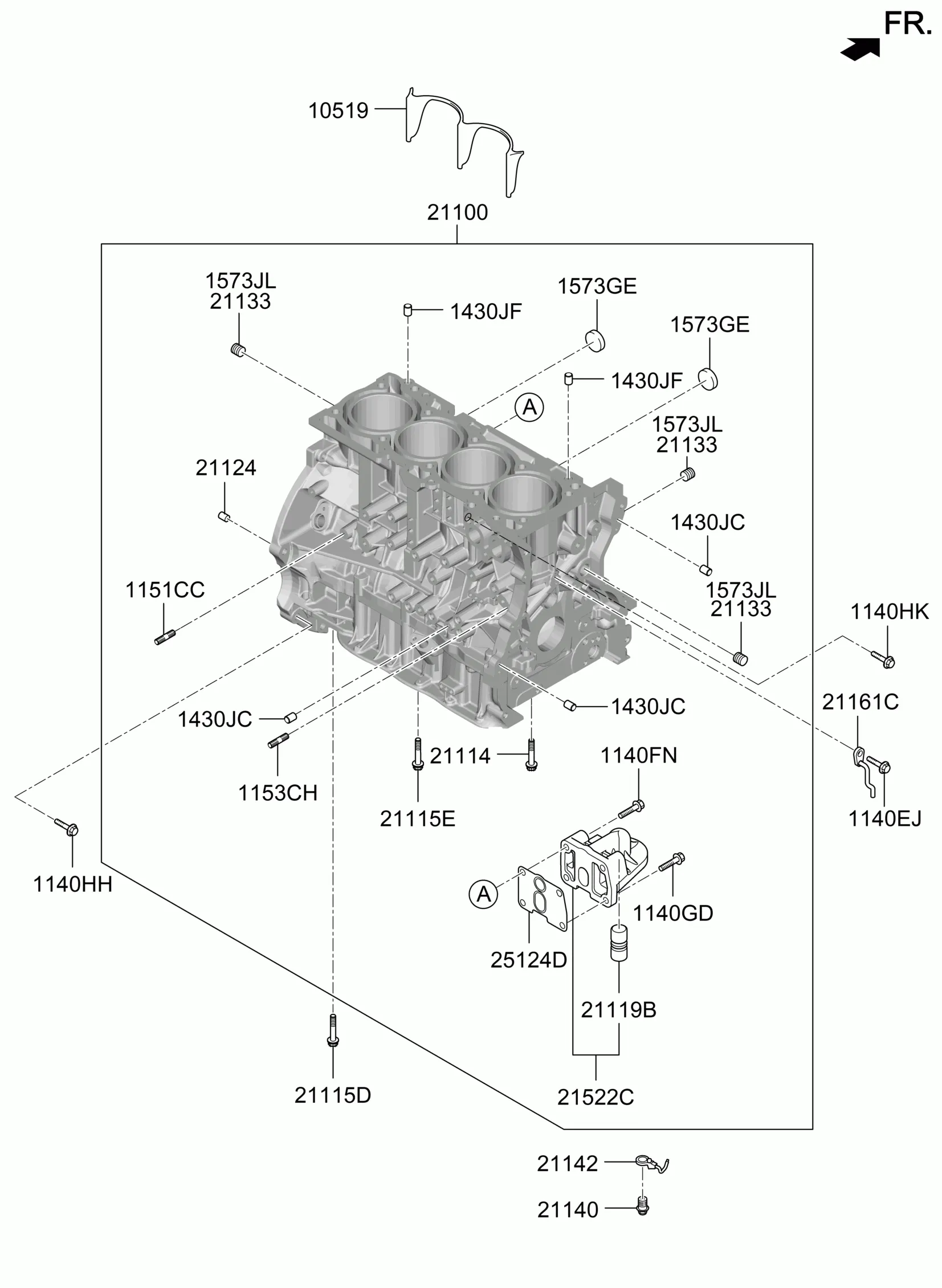блок цилиндров в сборе
