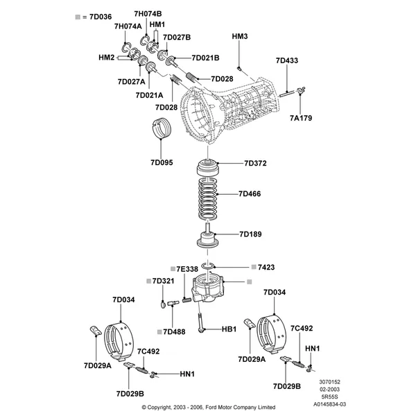 52D - Automatic Transmission Components, 5 Speed Auto Transmission 5R55S; 21/FEB/2003-16/DEC/2010