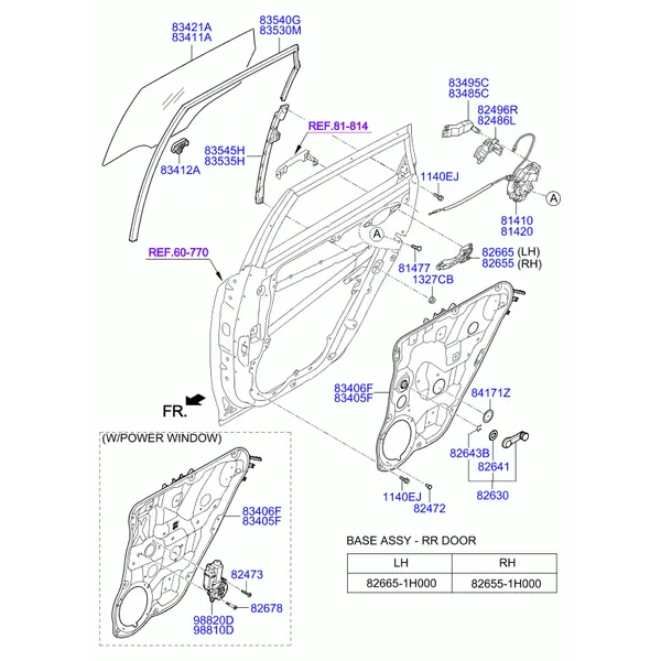 регулятор стекла и стекло задней двери
