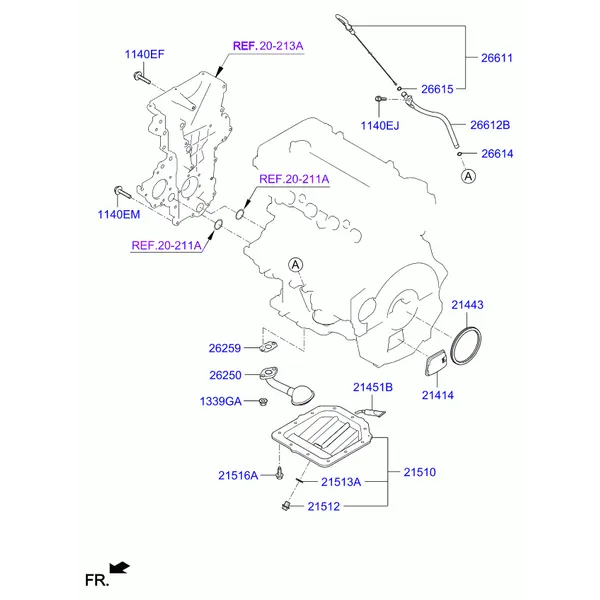 Крышка ременного привода и масляный картер