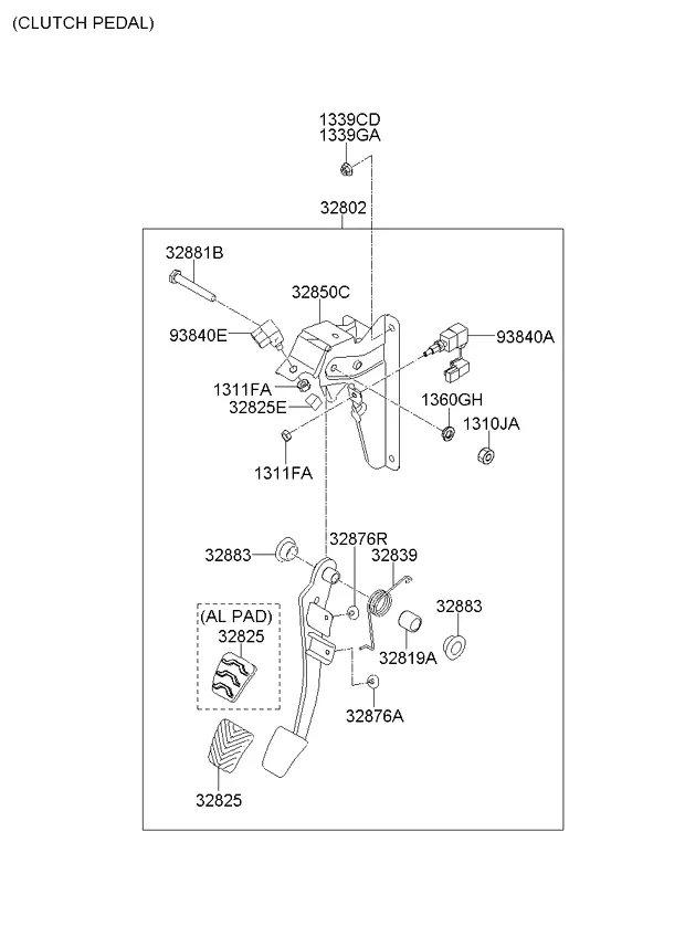 педаль тормоза и сцепления