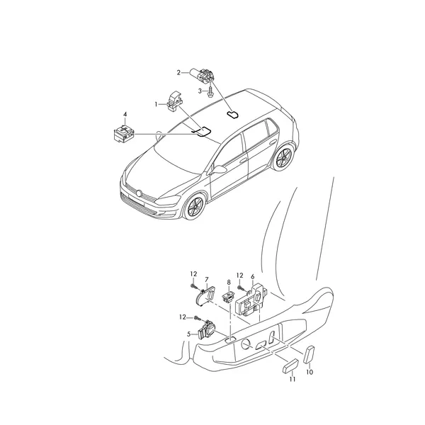 Выключатель на крыше Электродв. привода сдвиж. люка Переключатель регулировки сид.