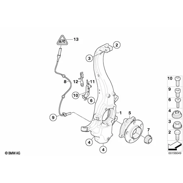 Поворотная опора/подшипник ступ.кол.Пд