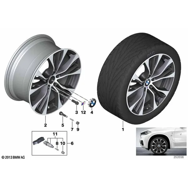 BMW кол.с л/с диск.сдвоен.спицы 599M-21"