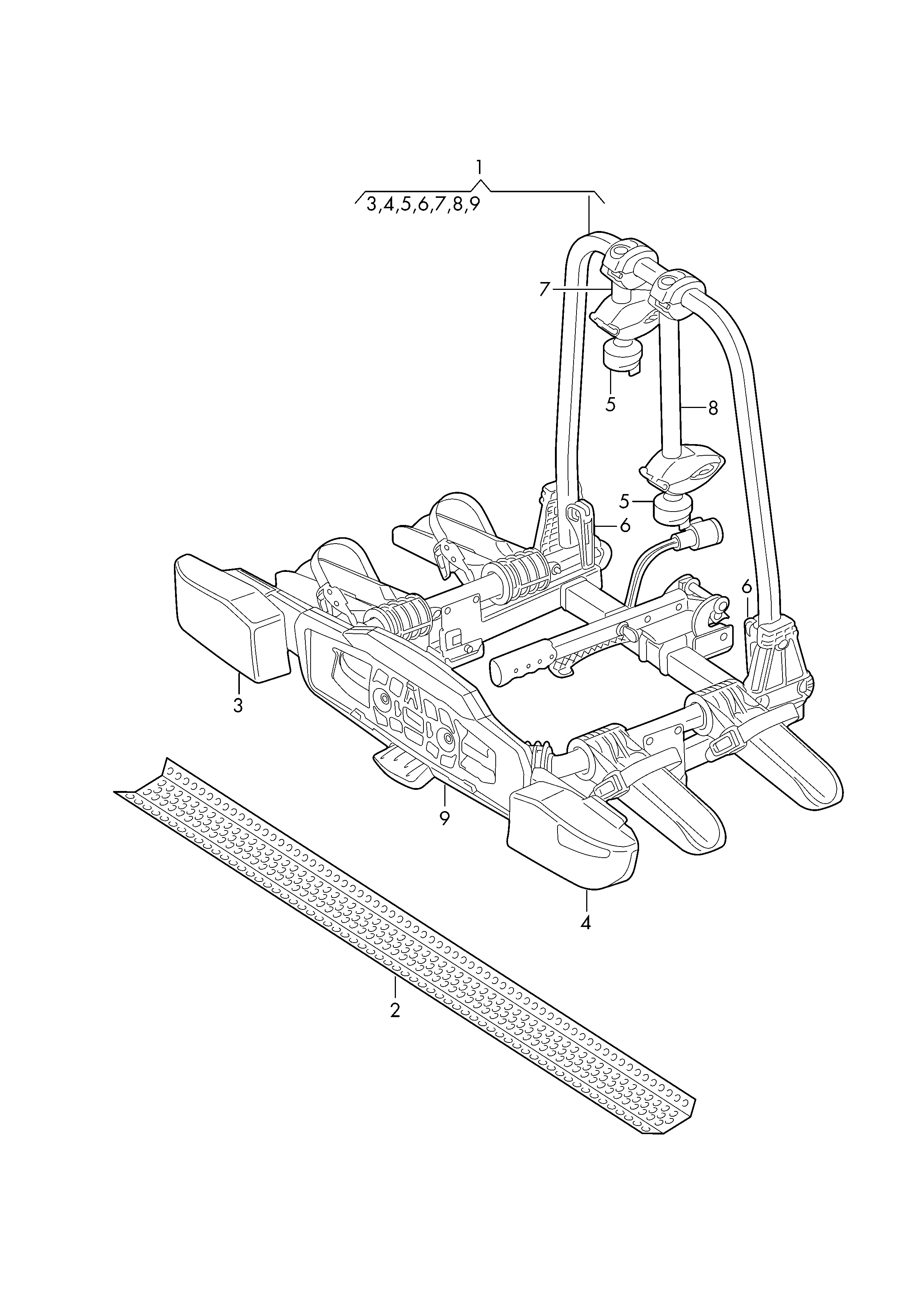 Оригинальные аксессуары Крепление для велосипедов на ТСУ (шаровой палец)