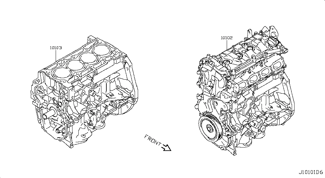 Короткий блок двигателя без вспомогательных агрегатов