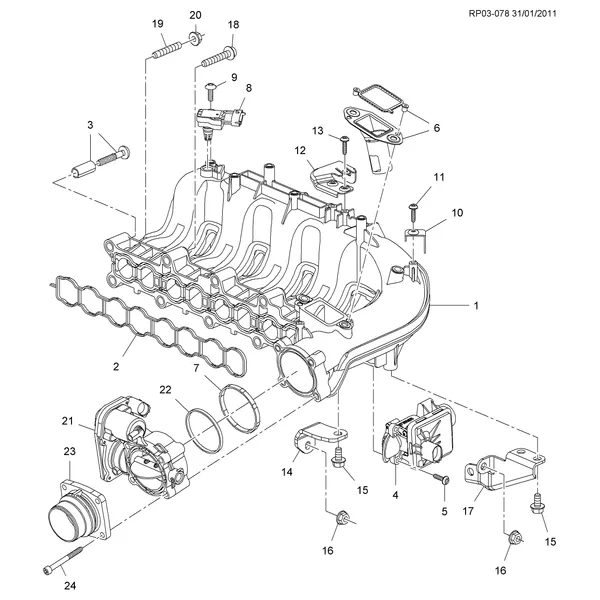 ВПУСКН. КОЛЛЕКТОР (LUD/1.7L)