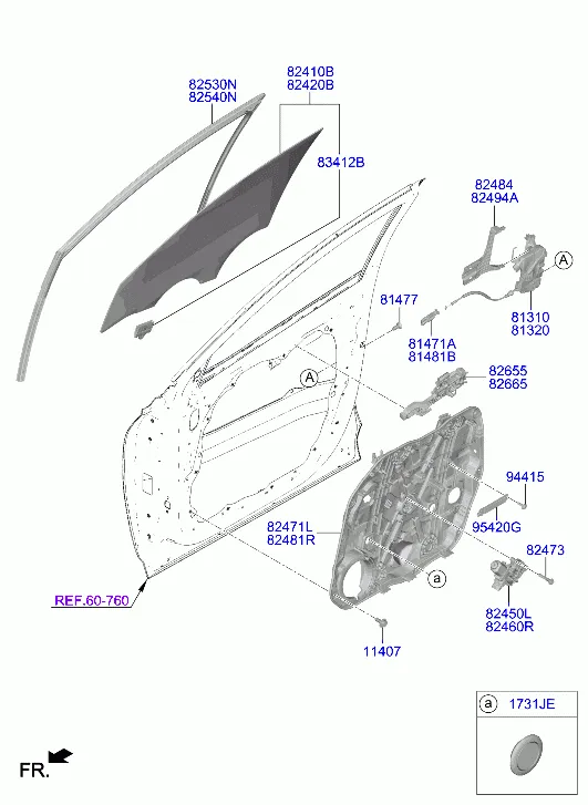 регулятор стекла двери передней и стекло