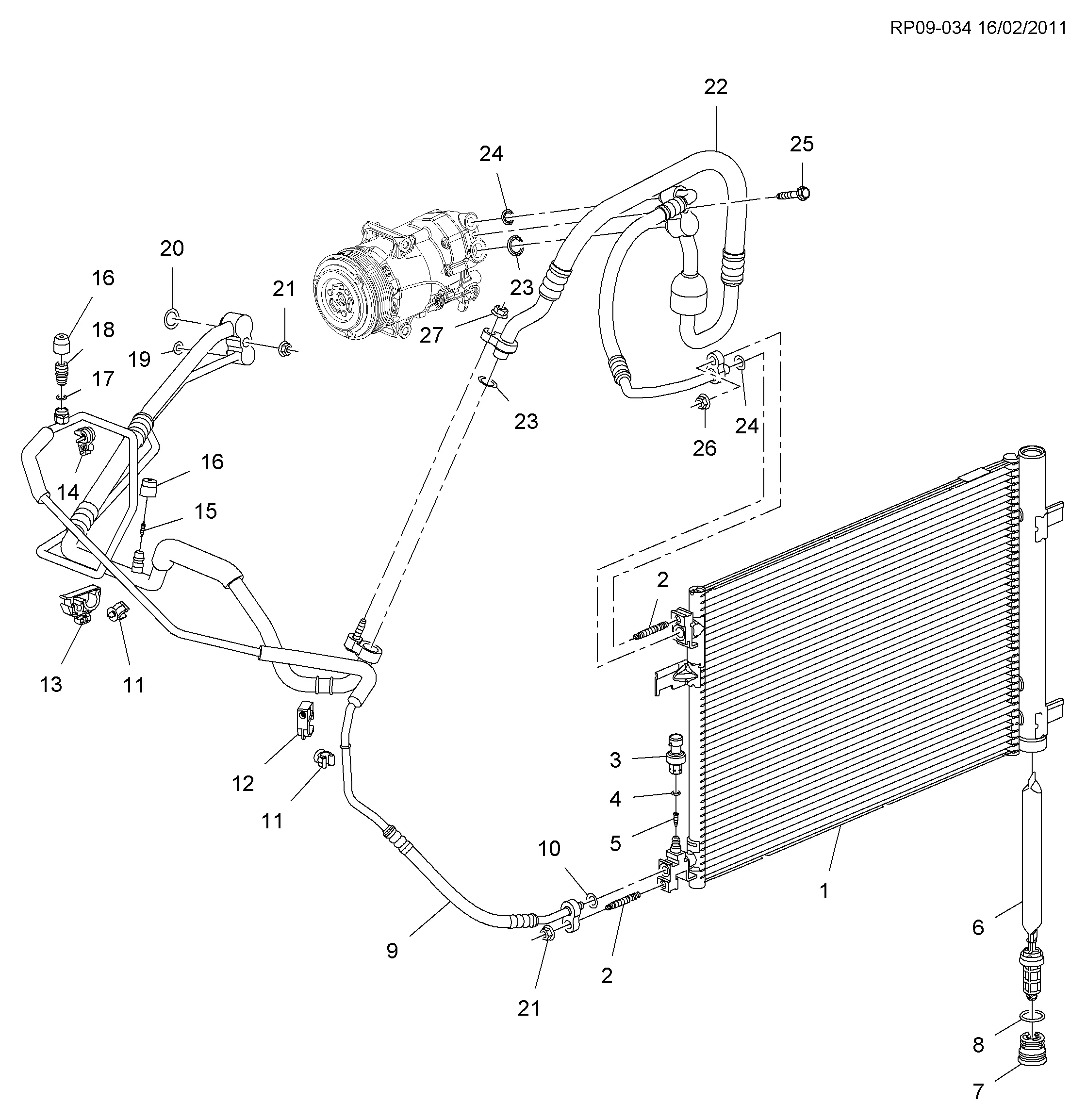 ХОЛОДИЛЬНАЯ СИСТЕМА КОНДИЦИОНЕРА (LUD/1.7L)