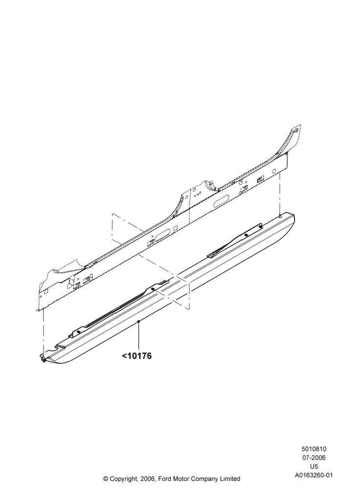 10XA - Body Mouldings, Accessory, Frame Rail Hider; 19/JUL/2005-16/DEC/2010