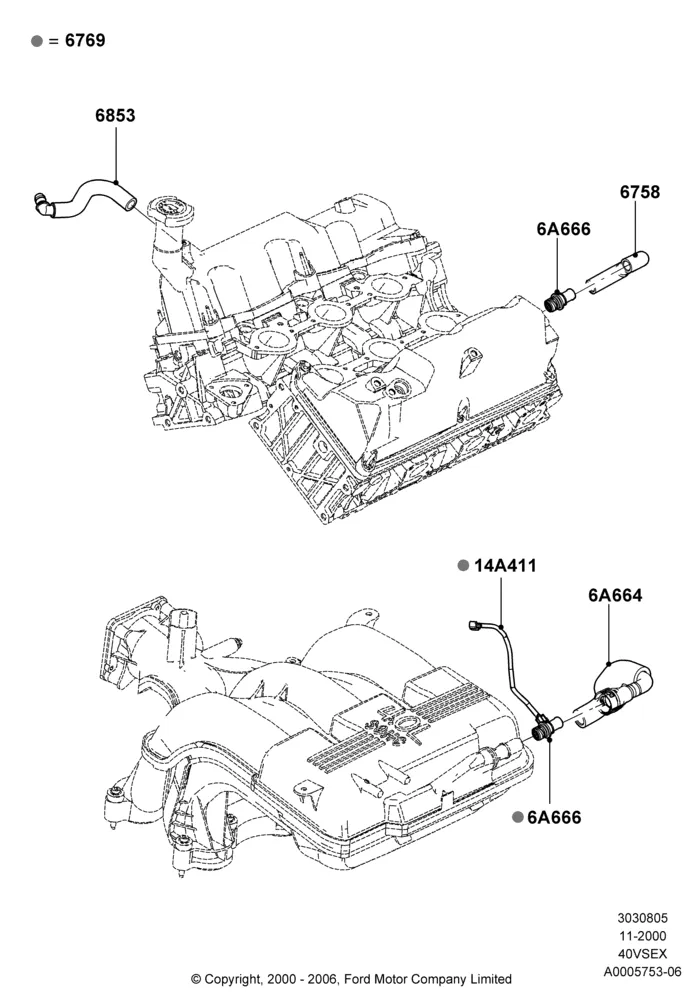 05C - Emission Control - Crankcase, 4.0L V6 12V SOHC EFI; 13/NOV/2000-16/DEC/2010
