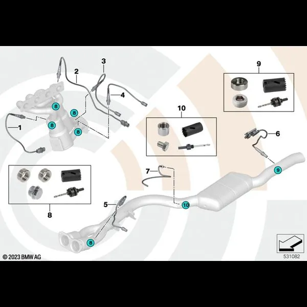 Ремкомплект прив. фланца д/дат.отр.газов