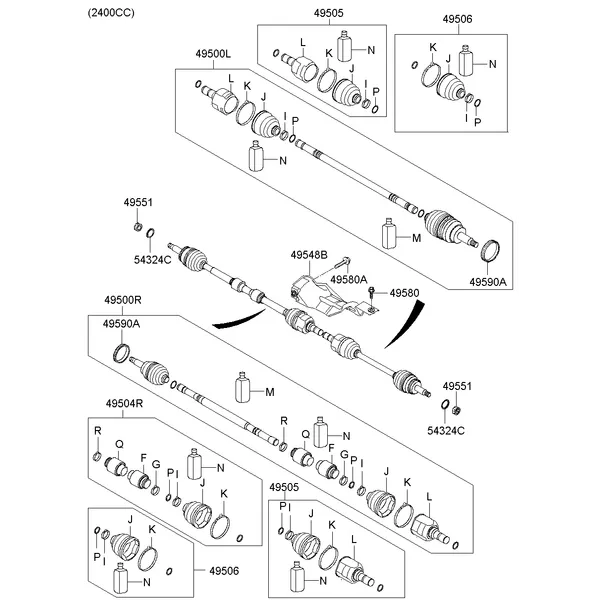 DRIVE SHAFT (FRONT); 3