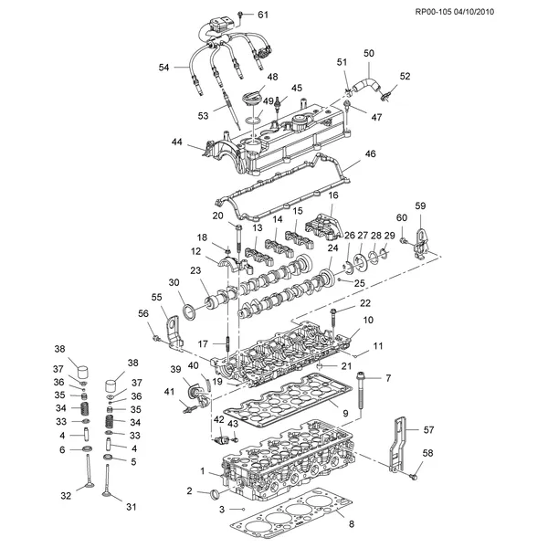 ДВИГ. СБ.-L4 PART 2 ГОЛОВКА ЦИЛИНДРОВ И СОПРЯЖЕННЫЕ ДЕТАЛИ (LUD/1.7L)