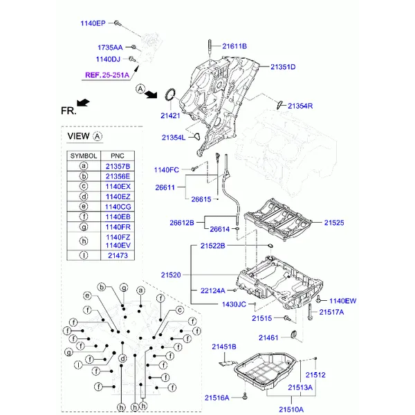 Крышка ременного привода и масляный картер