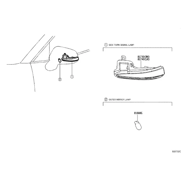 SIDE TURN SIGNAL LAMP & OUTER MIRROR LAMP