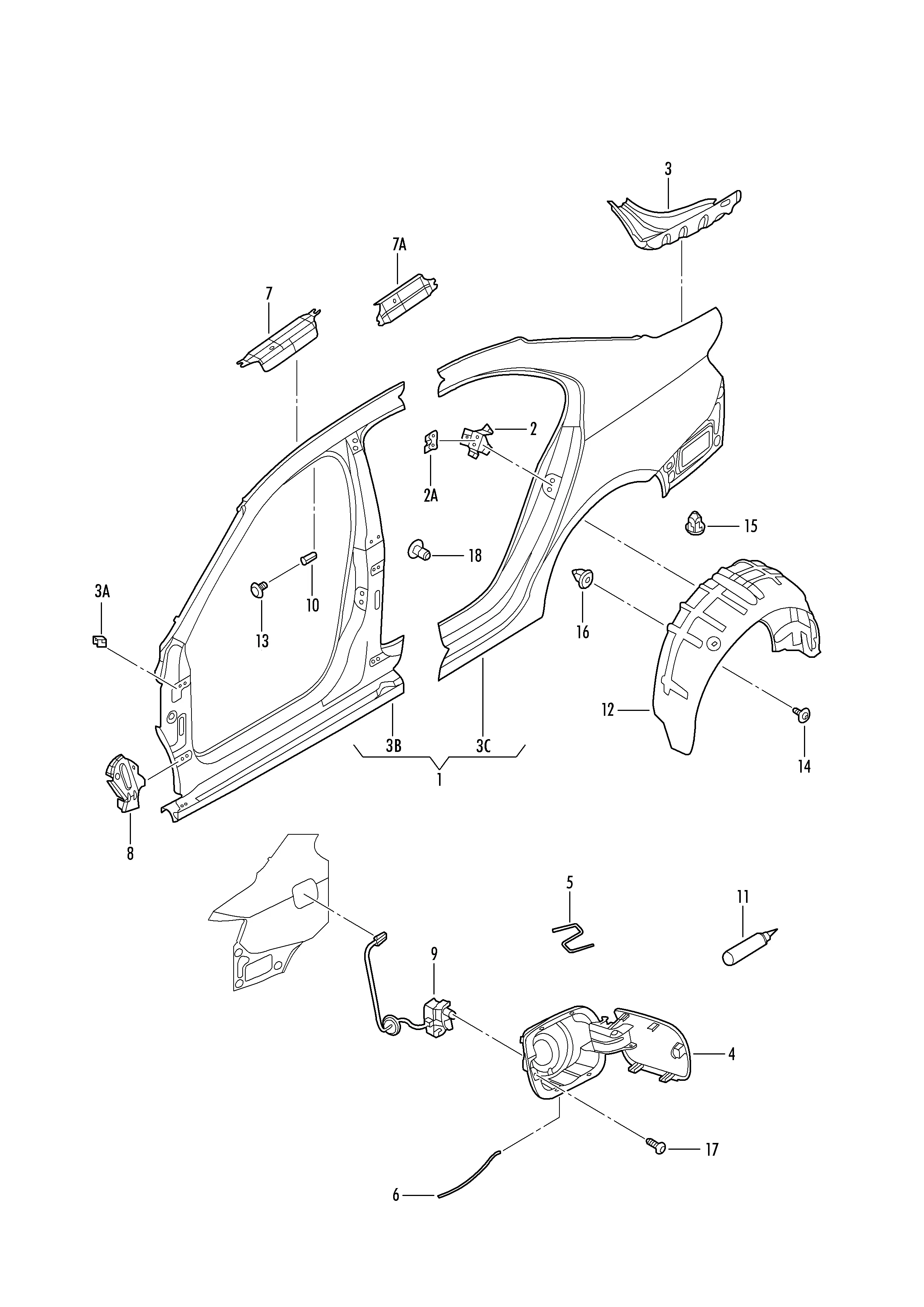Отрезные детали боковины