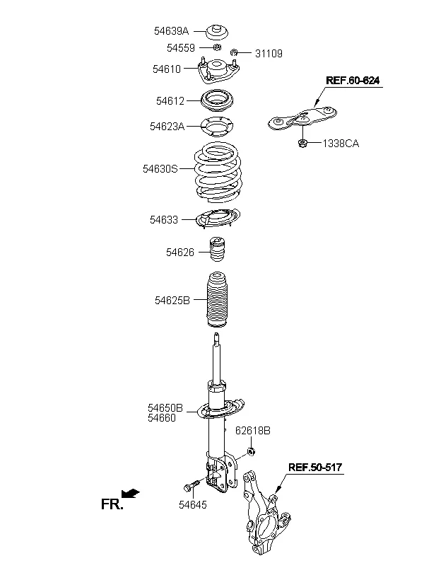 Пружина и стойка передней подвески