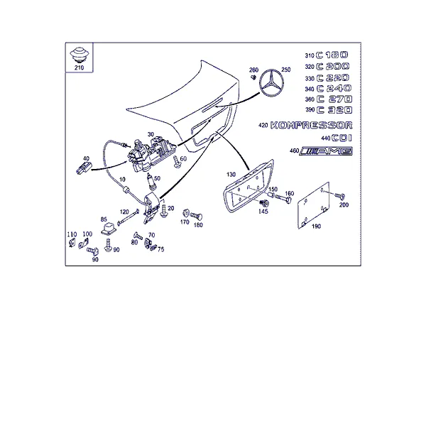 ЗАМОК-ЗАЩЕЛКА КРЫШКИ БАГАЖНИКА, НАВЕСН. ДЕТАЛИ КРЫШКИ БАГАЖНИКА