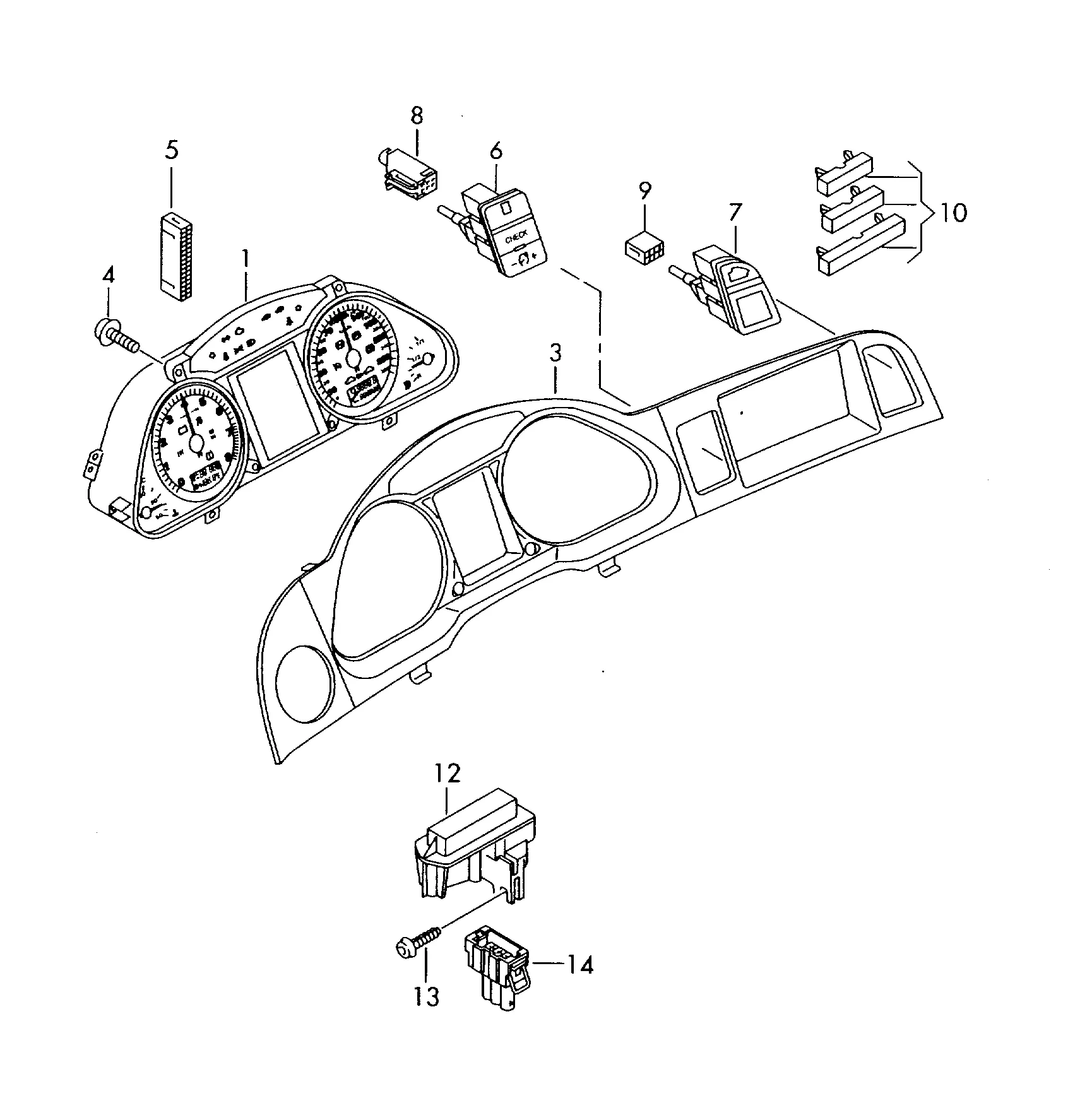 Комбинация приборов Приёмник радиочасов Отдельные детали F >> 4F-6-250 000