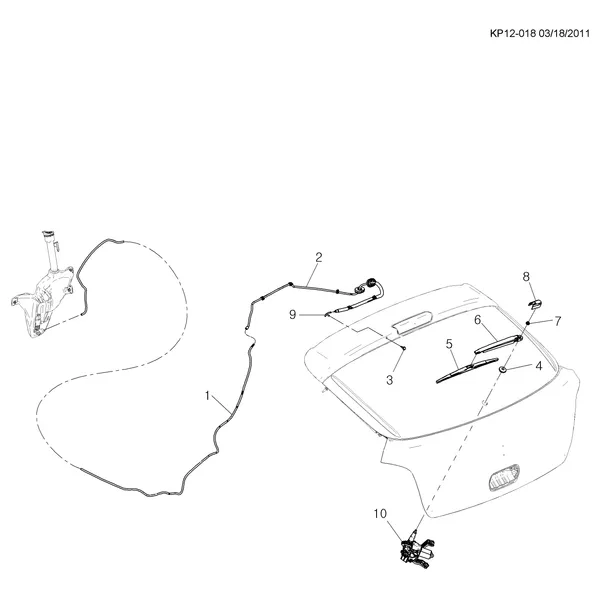 СИСТЕМА СТЕКЛООЧИСТИТЕЛЯ ЗАДНЕГО СТЕКЛА