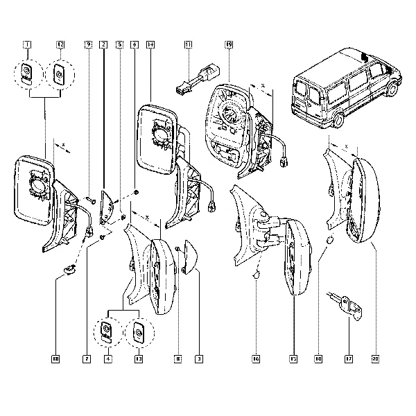 Внутренние/наружные зеркала заднего вида