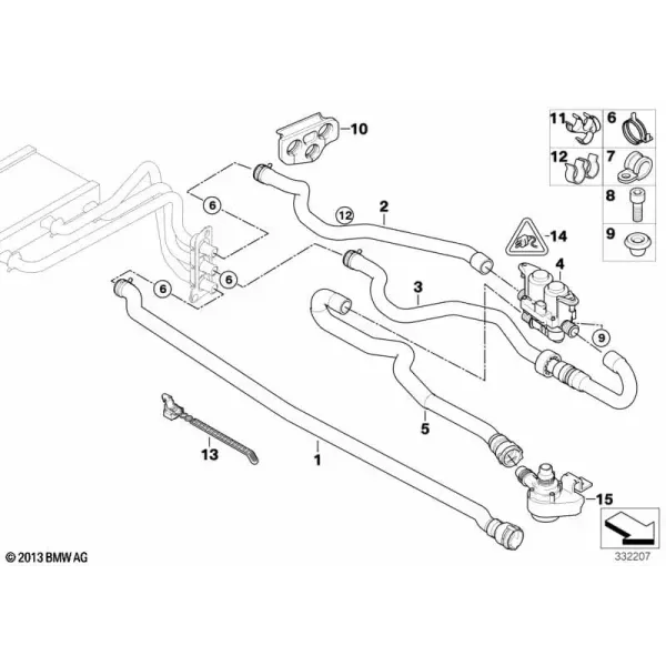 Шланги водяного клапана отопителя