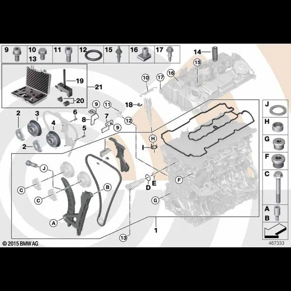 Ремкомплект открытой приводной цепи Вх