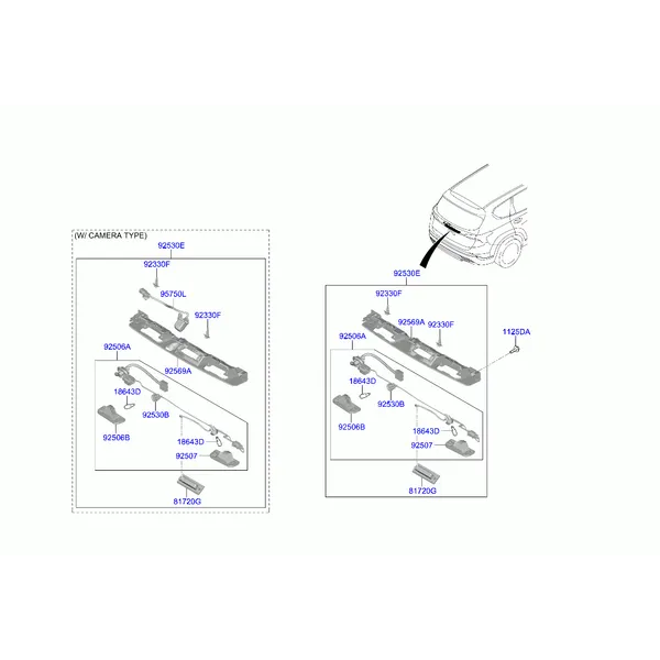 Лампа освещения номерного и внутреннего осв.