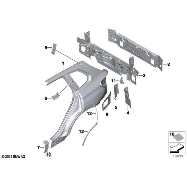 Крыло/облицовка задней части