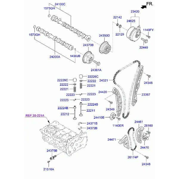 Распределительный вал и клапаны