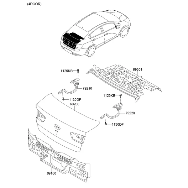 Задняя панель и крышка багажного отделения