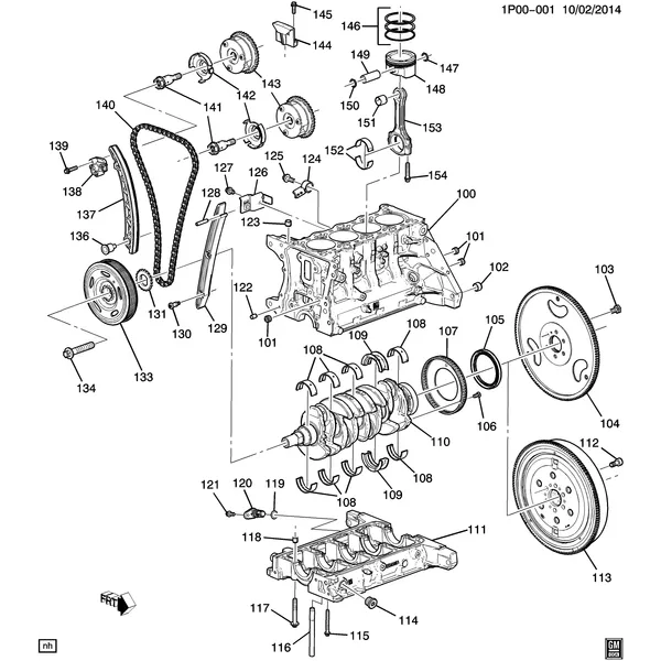 ENGINE ASM-1.4L L4 PART 1 CYLINDER BLOCK & INTERNAL PARTS (LUJ/1.4C)