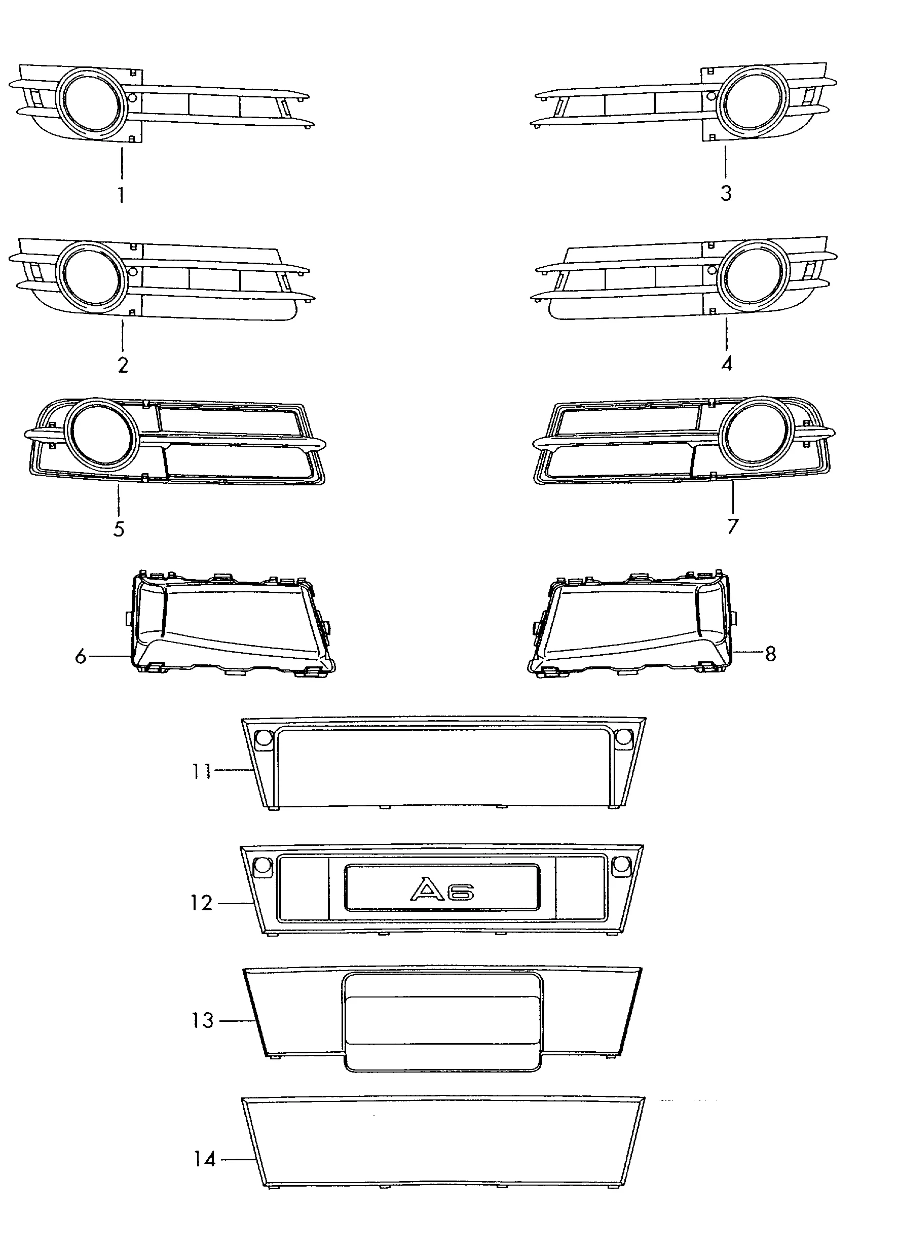 Решётка воздухозаборника Панель номерного знака