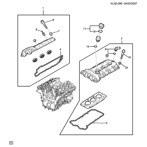ДВИГ. СБ. 3.2 Л V6 PART 5 КРЫШКА ГОЛОВКИ ЦИЛИНДРОВ (LU1/3.2G)